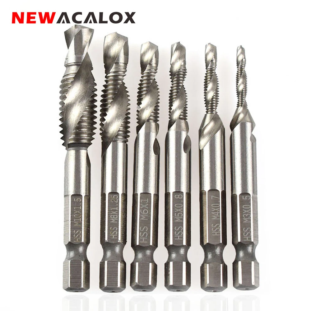 NEWACALOX M3 M4 M5 M6 M8 M10 метрическое Композитное сверло шестигранное 1/4 дюйма