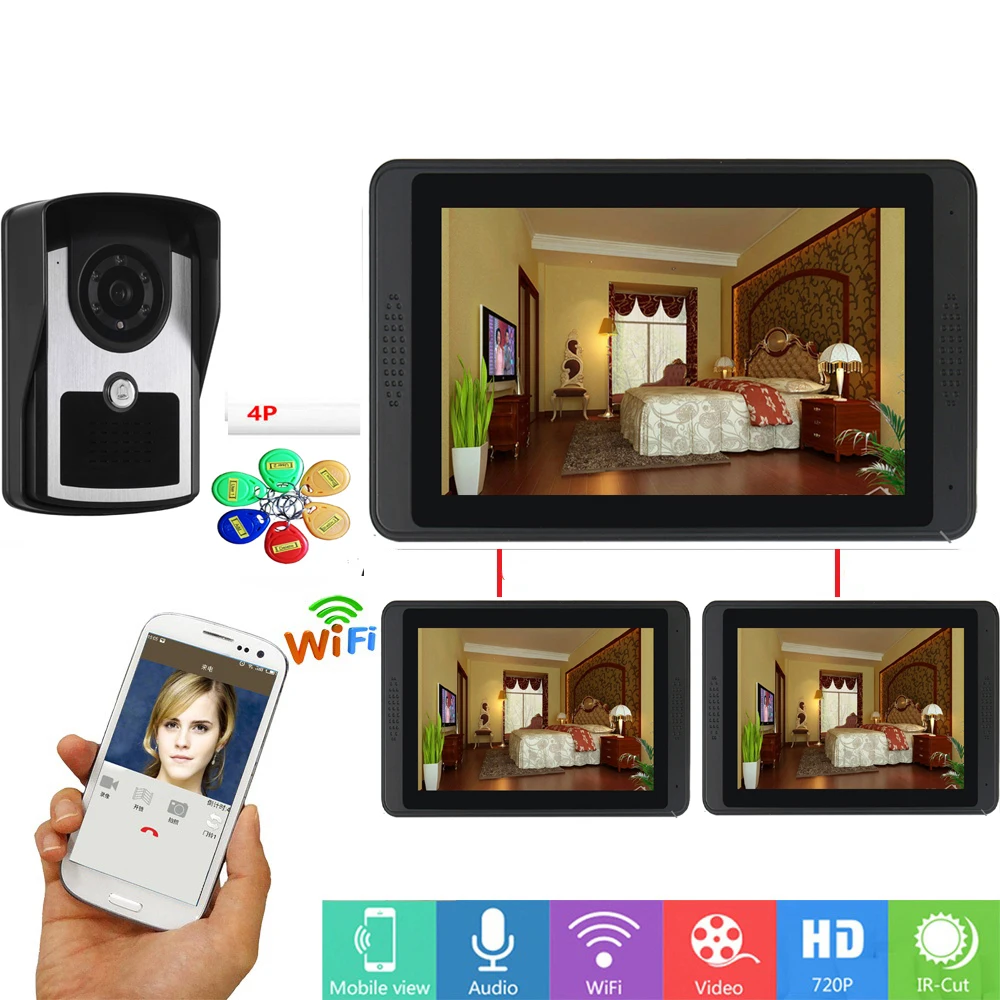 SmartYIBA 7'' 1000TVL WIFI Wireless Door Phone Intercom Home Security Video Doorbell System 1 Camera 3 Monitors Night Vision
SmartYIBA 7'' 1000TVL WIFI Wireless Door Phone Intercom Home Security Video Doorbell System 1 Camera 3 Monitors Night Vision
