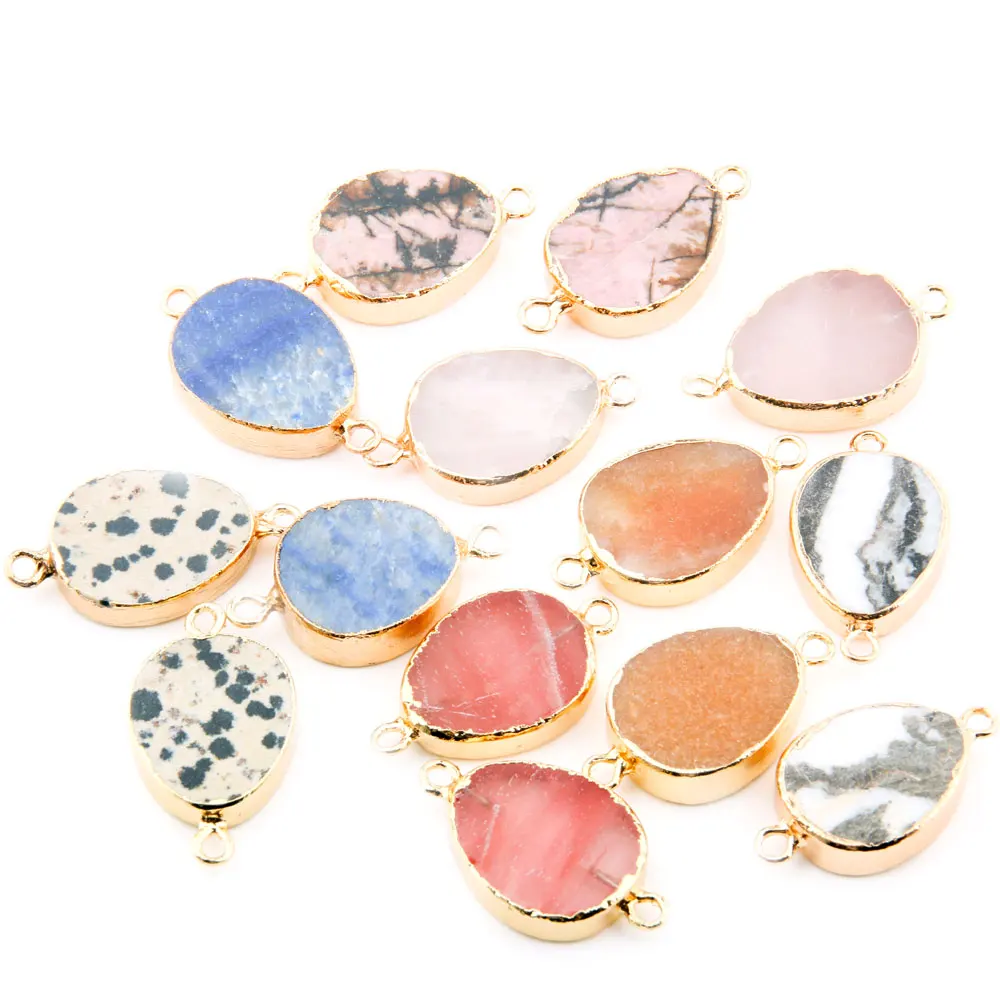 3pcs Natural Stone Agates Connector Charms Pendants Egg Shape Gold-plated for Jewelry Making DIY Nacklace Bracelets 35x20x7mm
3pcs Natural Stone Agates Connector Charms Pendants Egg Shape Gold-plated for Jewelry Making DIY Nacklace Bracelets 35x20x7mm