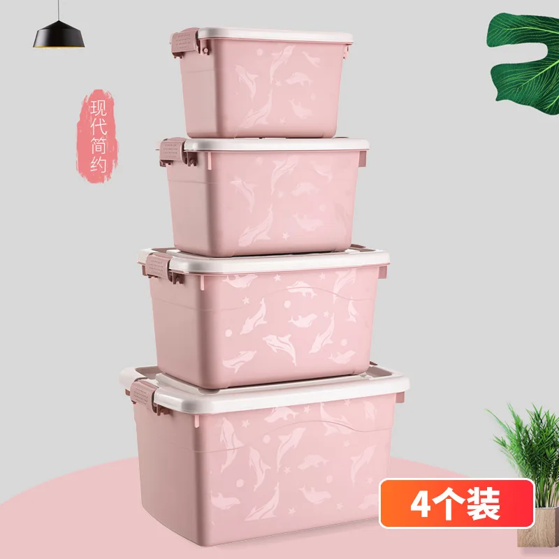 Hand-Held Extra Large Plastic Storage Box Clothes Toy Organizing Box Thick Storage Large Box Four-piece Set
Hand-Held Extra Large Plastic Storage Box Clothes Toy Organizing Box Thick Storage Large Box Four-piece Set