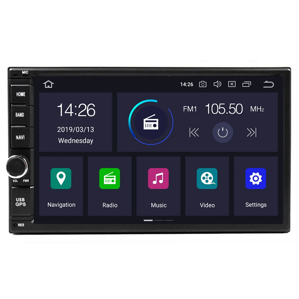 7 "Новый IPS Android10 Универсальный 2din автомобильный DVD OctaCore 4G 64G DSP двойной DIN