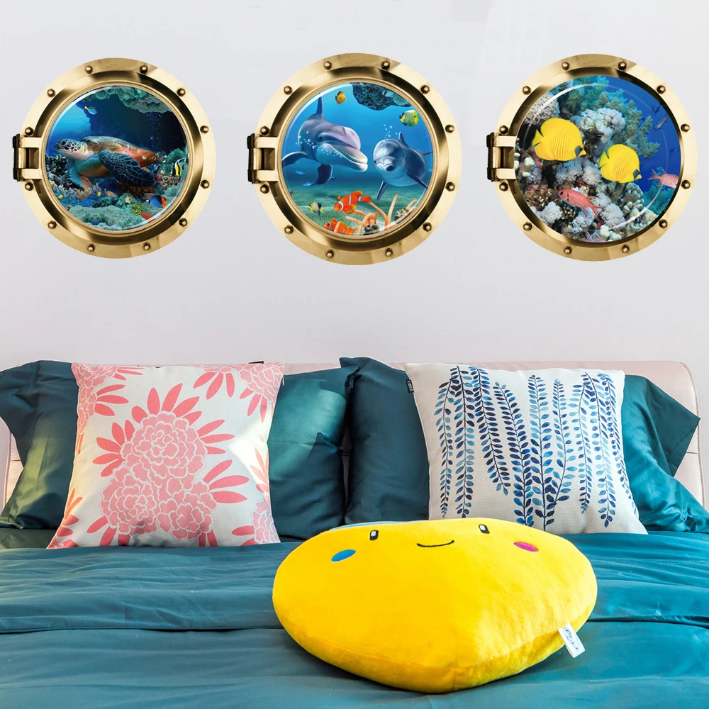 3D Submarine Fake Window Seabed Animal Wall Stickers for Kids Room Living Room Wall Decals Home Decoration Mural Poster Sticker
3D Submarine Fake Window Seabed Animal Wall Stickers for Kids Room Living Room Wall Decals Home Decoration Mural Poster Sticker