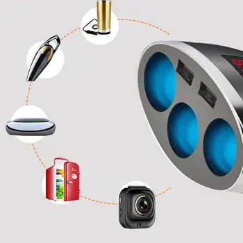 Car Charging Converter Adapter Dual USB Plug 3 Blue LED Light Independent Switch fit for 12V 24V 120W Auto Accessories E7CA
Car Charging Converter Adapter Dual USB Plug 3 Blue LED Light Independent Switch fit for 12V 24V 120W Auto Accessories E7CA
