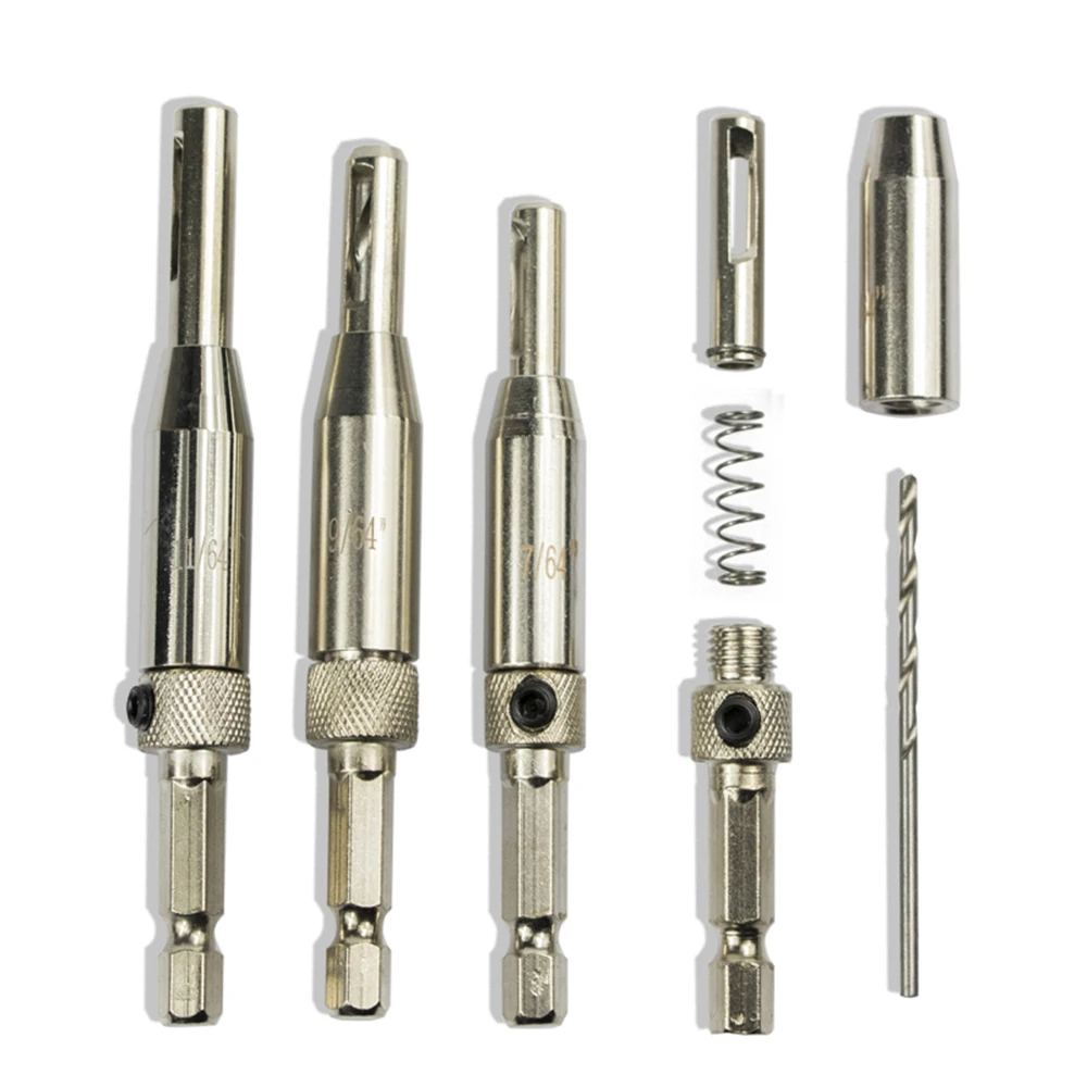 1 Set Self Centering Hinge Drill Bit Door Cabinet Locating Hole Cutter Woodworking Tool HSS Center 5/64-1/4
1 Set Self Centering Hinge Drill Bit Door Cabinet Locating Hole Cutter Woodworking Tool HSS Center 5/64-1/4