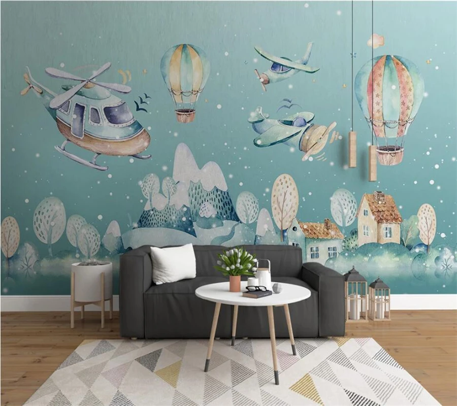 beibehang Custom wallpaper 3d murals new Nordic hand drawn cartoon village helicopter hot air balloon children room 3d wallpaper
beibehang Custom wallpaper 3d murals new Nordic hand drawn cartoon village helicopter hot air balloon children room 3d wallpaper