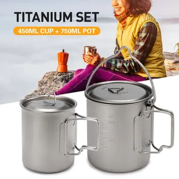 Ultralight 750ml Titanium Pot 400ml/450ml Titanium Cup Set Camping Hanging Pot Outdoor Tableware Water Cup Foldable Handle
Ultralight 750ml Titanium Pot 400ml/450ml Titanium Cup Set Camping Hanging Pot Outdoor Tableware Water Cup Foldable Handle