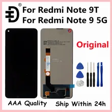 Écran tactile LCD de remplacement avec châssis, 6.53 pouces, pour Xiaomi Redmi Note 9T 5G, Original=