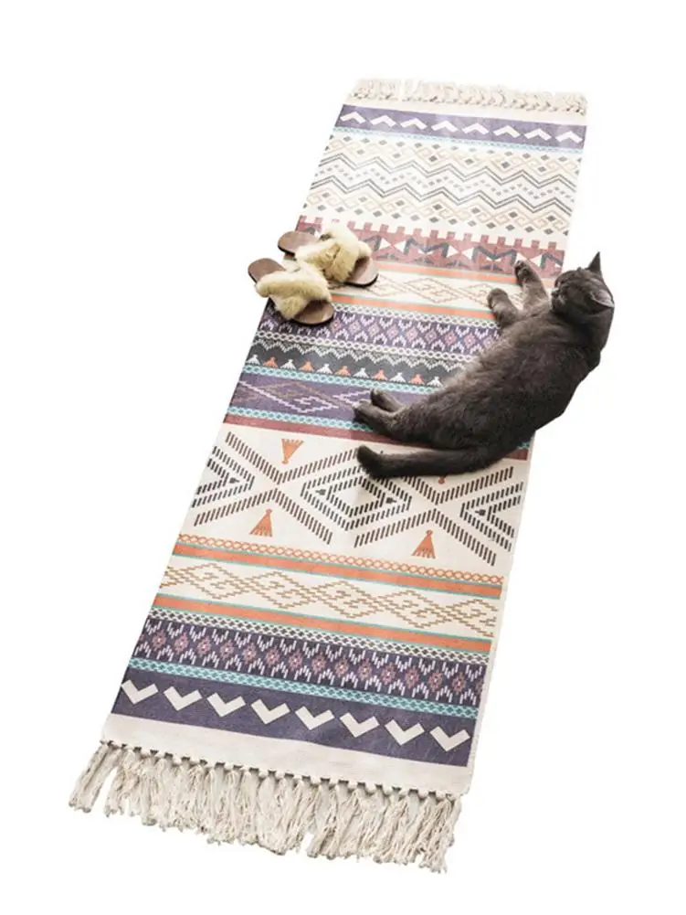 Bohemian Simple Fringed Cotton Mats Living Room Bedroom Bedside Mats Retro Clan Wind Blanket Bohemian Carpet
Bohemian Simple Fringed Cotton Mats Living Room Bedroom Bedside Mats Retro Clan Wind Blanket Bohemian Carpet