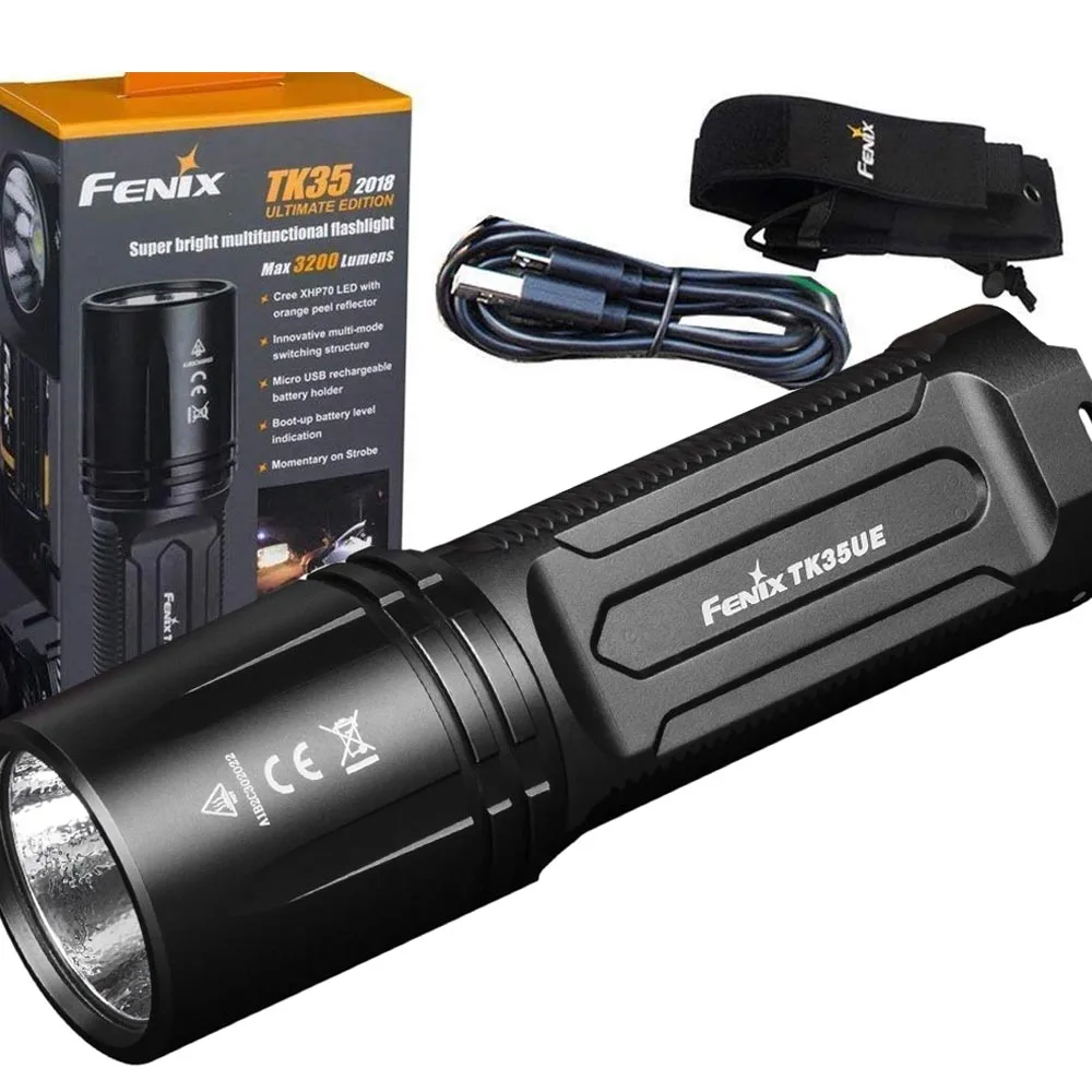 Fenix TK35 2018 3200 Lumen Ultimate Edition (TK35UE) USB Rechargeable Tactical LED Flashlight with Holster,USB Charging Cable
Fenix TK35 2018 3200 Lumen Ultimate Edition (TK35UE) USB Rechargeable Tactical LED Flashlight with Holster,USB Charging Cable