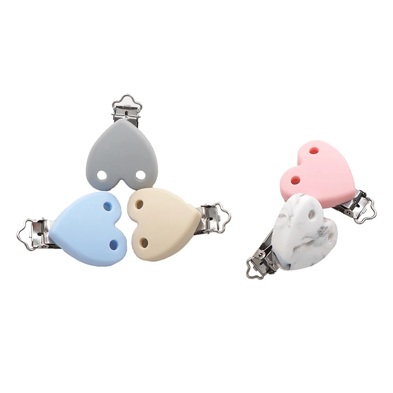 Chengkai 10pcs Silicone Heart Teether Clips Baby Pacifier Dummy Soother Nursing Charm Jewelry Making Holder Clips with 2 holes
Chengkai 10pcs Silicone Heart Teether Clips Baby Pacifier Dummy Soother Nursing Charm Jewelry Making Holder Clips with 2 holes