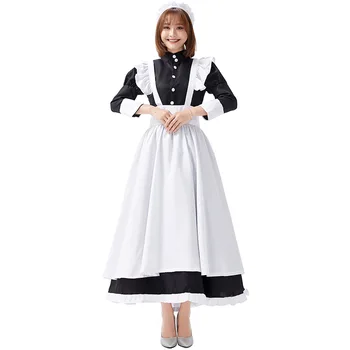 Castle maid costume white and black castle dress cafe attendant black and white cosplay costume women's skirt halloween 
Castle maid costume white and black castle dress cafe attendant black and white cosplay costume women's skirt halloween