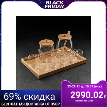 Tea set "Eco", 8 items: teapot 0.8 l, 6 cups 150 ml, sugar bowl with a spoon, on a wooden stand
Tea set "Eco", 8 items: teapot 0.8 l, 6 cups 150 ml, sugar bowl with a spoon, on a wooden stand