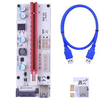 60cm PCI-E Riser Card PCIe 1x To 16x Adapter 4Pin 6Pin SATA Power USB 3.0 Cable for Bitcoin Miner Mining Expansion Converter
60cm PCI-E Riser Card PCIe 1x To 16x Adapter 4Pin 6Pin SATA Power USB 3.0 Cable for Bitcoin Miner Mining Expansion Converter