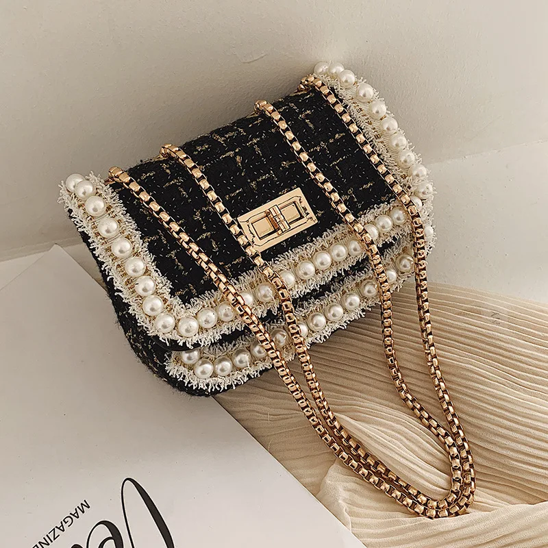 2020 Popular Bag Women's Winter Fashion Woolen Cloth Chain Shoulder Bag Pearl-Style Textured Shoulder Square Sling Bag
2020 Popular Bag Women's Winter Fashion Woolen Cloth Chain Shoulder Bag Pearl-Style Textured Shoulder Square Sling Bag