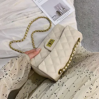 Simple Female Lattice Pattern Crossbody Bags Chain PU Small Shoulder Handbags Youth Ladies Simple Versatile Bag
Simple Female Lattice Pattern Crossbody Bags Chain PU Small Shoulder Handbags Youth Ladies Simple Versatile Bag