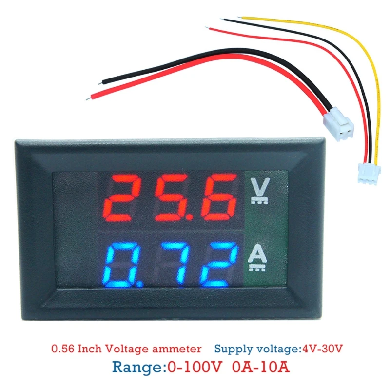 Mini Digital Voltmeter Ammeter DC 100V 10A Panel Amp Volt Voltage Current Meter Tester 0.28" Blue Red Dual LED Display
Mini Digital Voltmeter Ammeter DC 100V 10A Panel Amp Volt Voltage Current Meter Tester 0.28" Blue Red Dual LED Display