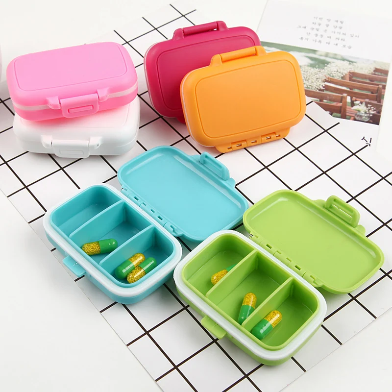 

1 x Portable Slots seal folding Pill Cases Jewelry candy Storage Box Vitamin Medicine Pill Box Case Container Wheat stalks