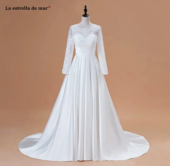 vestido de novia manga larga new tulle applique satin A Line ivory elegant Princess wedding dress Sweep Train bridal gown real
vestido de novia manga larga new tulle applique satin A Line ivory elegant Princess wedding dress Sweep Train bridal gown real