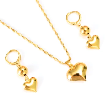 18 K Yellow Solid G/F Gold lovely heart drop Earings pendant necklace Women Girls african Jewelry Party Cool Fashion beads kid
18 K Yellow Solid G/F Gold lovely heart drop Earings pendant necklace Women Girls african Jewelry Party Cool Fashion beads kid
