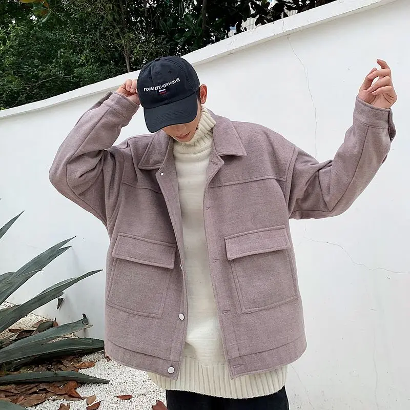 Men's Jacket 2020 Autumn new slim solid color wool cloth student long-sleeved jacket loose casual personality youth men's wear
Men's Jacket 2020 Autumn new slim solid color wool cloth student long-sleeved jacket loose casual personality youth men's wear