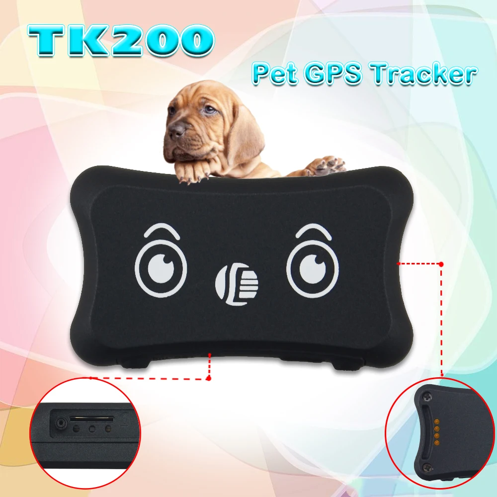 Mini Pet GPS Tracker TK200 Waterproof IP66 Dogs/Cats Realtime Tracking Low Battery Alarm Car-styling Locators | Автомобили и