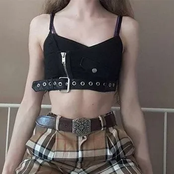 Women's new dark style button V-neck sling slim and navel exposed vest Crop top female Tank tops women's Crop top
Women's new dark style button V-neck sling slim and navel exposed vest Crop top female Tank tops women's Crop top