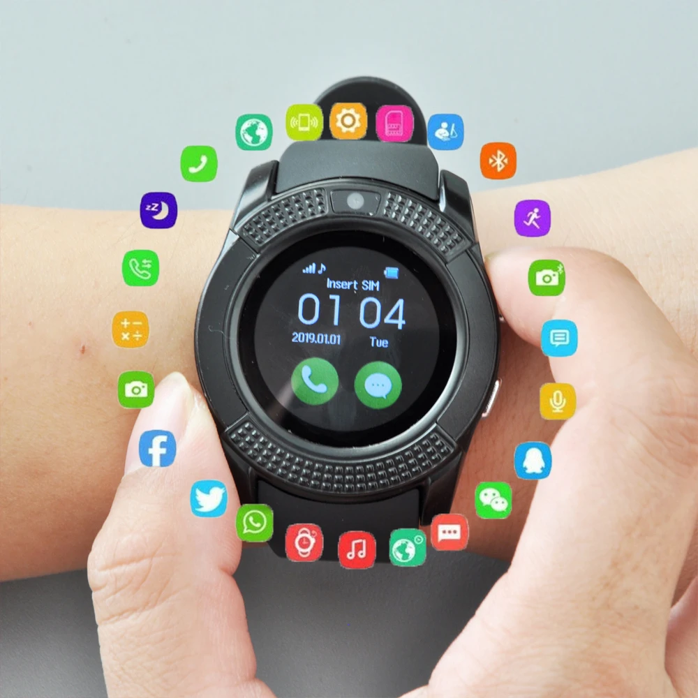 V8 Smart Watch All round Screen Phone Card Instert Watch Sports Information Remind Pedometer Heart Rate Multi-functional Watch
V8 Smart Watch All round Screen Phone Card Instert Watch Sports Information Remind Pedometer Heart Rate Multi-functional Watch