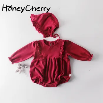 Spring And Autumn Baby Girl Bodysuits Girl Baby Wine Red Long Sleeve Cotton Triangle Hat-shirt Climbing Dress 
Spring And Autumn Baby Girl Bodysuits Girl Baby Wine Red Long Sleeve Cotton Triangle Hat-shirt Climbing Dress