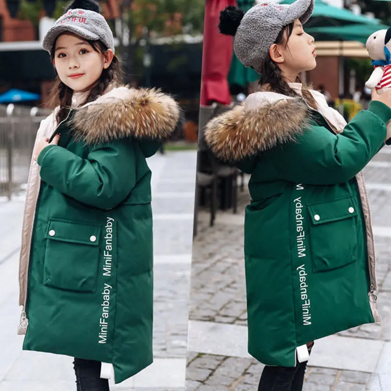 Теплое пальто для девочек подростков зимние парки верхняя одежда детская куртка