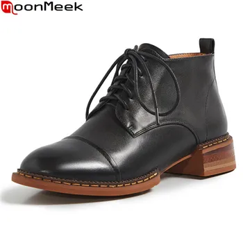 MoonMeek 2020 New arrival fashion women shoes low heel round toe lace up single shoes genuine leather spring autumn casual shoes
MoonMeek 2020 New arrival fashion women shoes low heel round toe lace up single shoes genuine leather spring autumn casual shoes