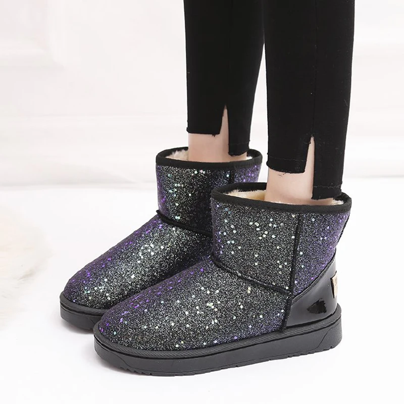 Women Thicken Fur Sequined Cloth Bling Ankle Boots Slip On Non-Slip Winter Shoes Winter Warm Snow Boots For Women
Women Thicken Fur Sequined Cloth Bling Ankle Boots Slip On Non-Slip Winter Shoes Winter Warm Snow Boots For Women