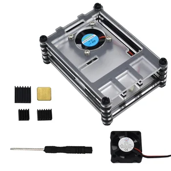 Acrylic Transparent/Clear Black Case Cover for Raspberry Pi 4 Model B with Cooling Fan Screwdriver Heatsink for Raspberry Pi 4B
Acrylic Transparent/Clear Black Case Cover for Raspberry Pi 4 Model B with Cooling Fan Screwdriver Heatsink for Raspberry Pi 4B
