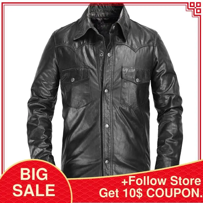 2020 Black Men Slim Fit Leather Shirt Single Breasted Plus Size XXXL Genuine Thin Sheepskin Spring Natural Skirt FREE SHIPPIG
2020 Black Men Slim Fit Leather Shirt Single Breasted Plus Size XXXL Genuine Thin Sheepskin Spring Natural Skirt FREE SHIPPIG