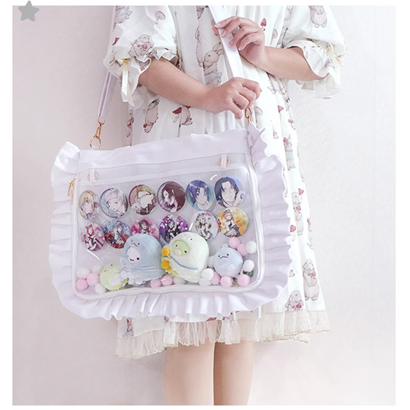 2019 New Sweet Lolita Ruffles Canvas Ita Bag Messenger Transparency Clearly Handbag One-Shoulder JK Uniform Cosplay
2019 New Sweet Lolita Ruffles Canvas Ita Bag Messenger Transparency Clearly Handbag One-Shoulder JK Uniform Cosplay
