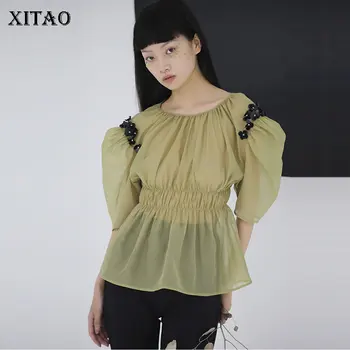XITAO Pleated Shirt Fashion Pullover Thin Drawstring 2020 Summer Mesh Puff Sleeve Goddess Fan Casual Style Loose Blouse ZP1109
XITAO Pleated Shirt Fashion Pullover Thin Drawstring 2020 Summer Mesh Puff Sleeve Goddess Fan Casual Style Loose Blouse ZP1109