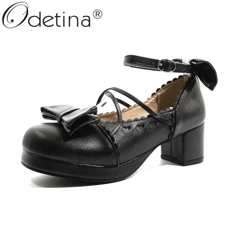 Odetina Fashion Women Chunky Block Mid Heel Princess Mary Jane Lolita Shoes Round Toe Platform Ankle Strap Pumps Bow Big Size 48
Odetina Fashion Women Chunky Block Mid Heel Princess Mary Jane Lolita Shoes Round Toe Platform Ankle Strap Pumps Bow Big Size 48