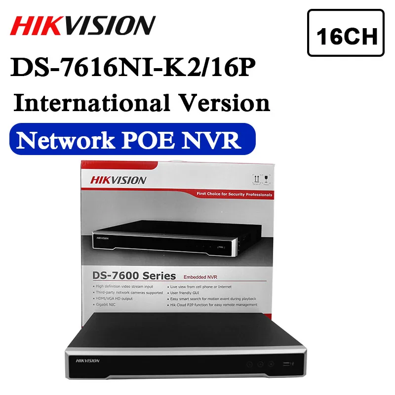 Free shipping DS-7616NI-K2/16P International version DS-7616NI-K2/16P 16ch H.265 NVR 4K for up to 8MP cameras plug & play NVR
Free shipping DS-7616NI-K2/16P International version DS-7616NI-K2/16P 16ch H.265 NVR 4K for up to 8MP cameras plug & play NVR