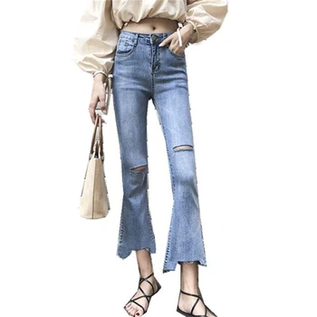 Woman Spring Plus Size Mid Full Length Flare Jeans Female Autumn Oversized Hole Flash Slim Jeans Lady Cotton Jeans
Woman Spring Plus Size Mid Full Length Flare Jeans Female Autumn Oversized Hole Flash Slim Jeans Lady Cotton Jeans