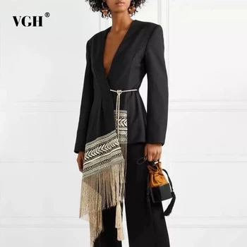 VGH Embroidery Indie Folk Women's Suit V Neck Long Sleeve Tassel Patchwork Asymmetrical Blazer Female 2020 Autumn Tide
VGH Embroidery Indie Folk Women's Suit V Neck Long Sleeve Tassel Patchwork Asymmetrical Blazer Female 2020 Autumn Tide