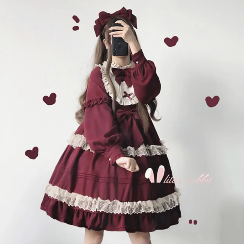 

Cosplay Kawaii Sweet Lolita Dress Gothic Palace Vintage Victorian Dress Girl Princess Op Lolita Dresses Victoria Loli Lol Cos