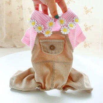Corduroy Dogs Cats Clothes Overalls Pants Plaid Splicing Daisy Doll Collar Autumn Pet Clothing Warm Jumpsuit Poodle Dog Apparels
Corduroy Dogs Cats Clothes Overalls Pants Plaid Splicing Daisy Doll Collar Autumn Pet Clothing Warm Jumpsuit Poodle Dog Apparels