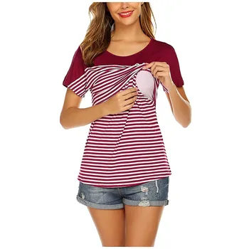 Women Short Sleeve Striped Layer Nursing Top For Breastfeeding Pregnancy Maternity Clothes Summer pregnant clothes embarazo 
Women Short Sleeve Striped Layer Nursing Top For Breastfeeding Pregnancy Maternity Clothes Summer pregnant clothes embarazo