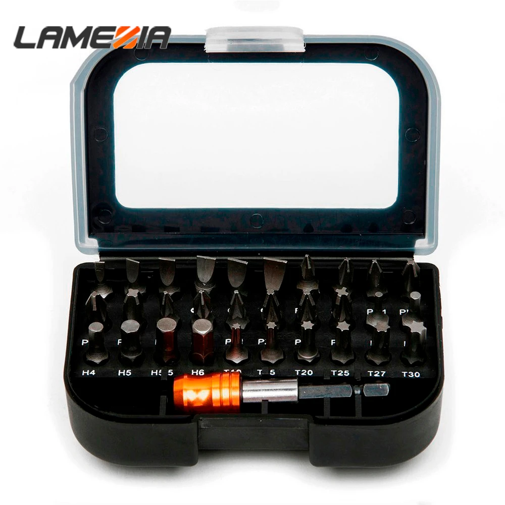 LAMEZIA 31 PCS Professional Power Precision Screwdriver Bits PH PZ SL Hex Torx Bit Holder Hand Tool Set
LAMEZIA 31 PCS Professional Power Precision Screwdriver Bits PH PZ SL Hex Torx Bit Holder Hand Tool Set