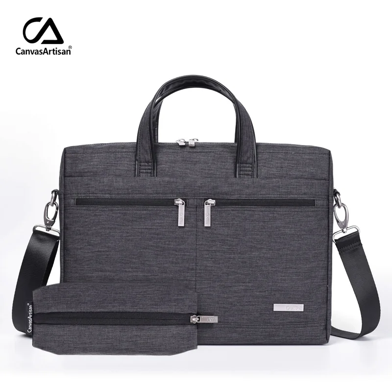 Canvasartisan Business Briefcase Shoulder Multi-functional Hand Laptop Computer Set