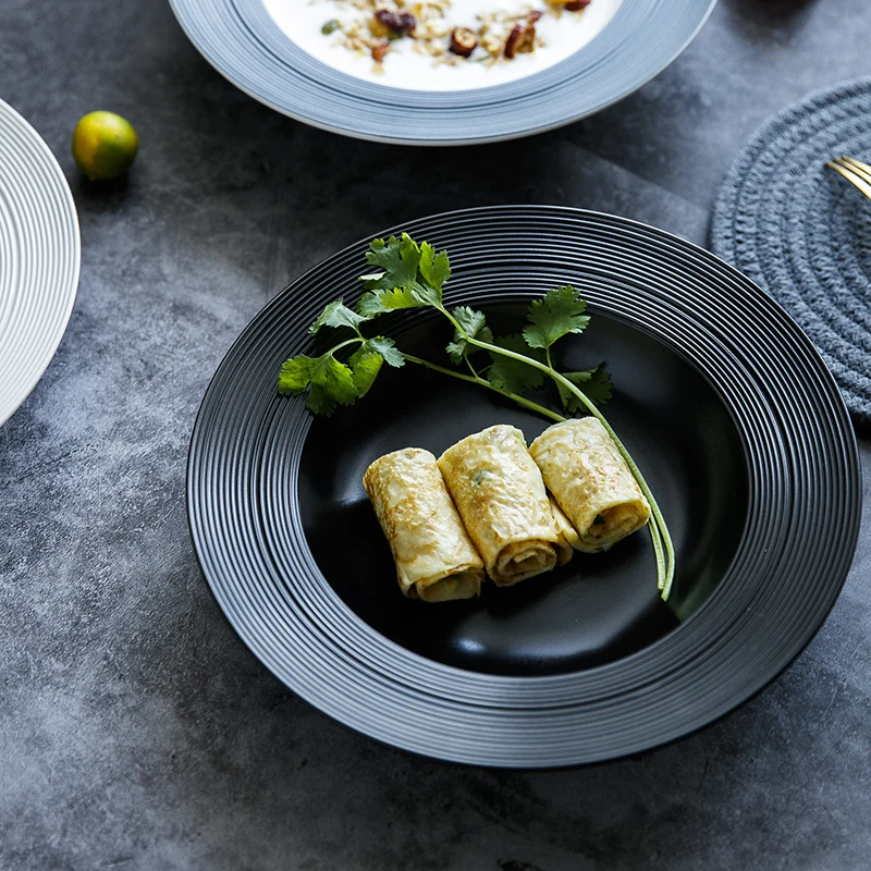European creative straw hat plate household brushed pasta plate simple western food soup plate solid color cuisine plate
European creative straw hat plate household brushed pasta plate simple western food soup plate solid color cuisine plate