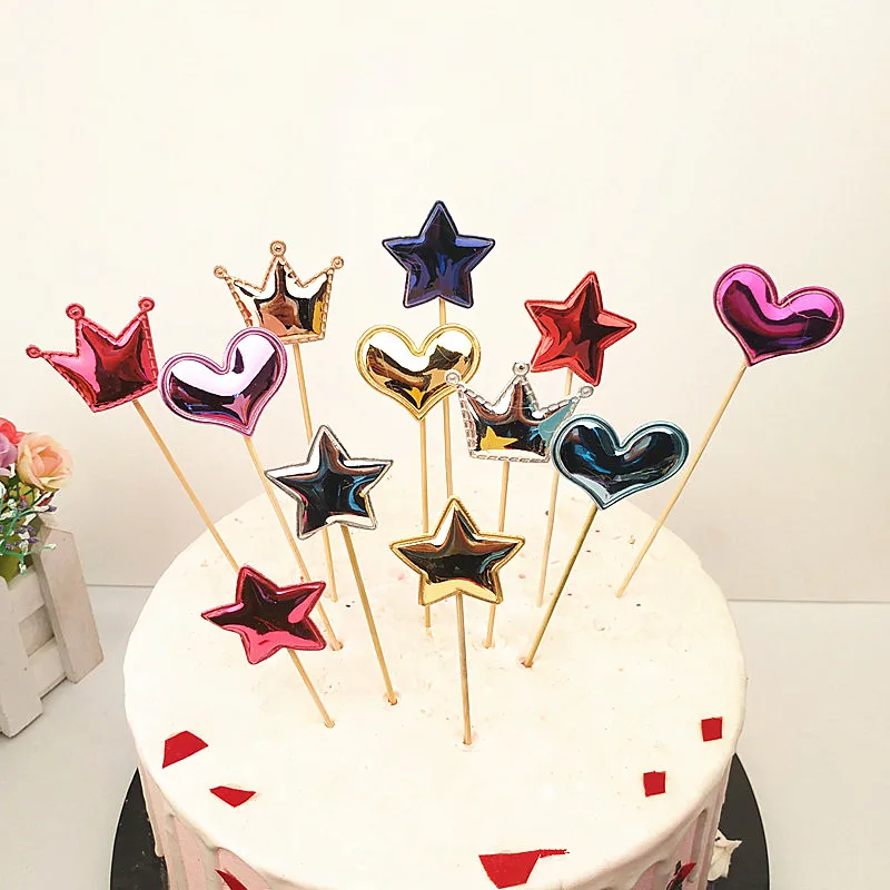 5 шт./лот Милая Корона Звезда торт Топпер на день рождения флаг Baby Shower для девочек