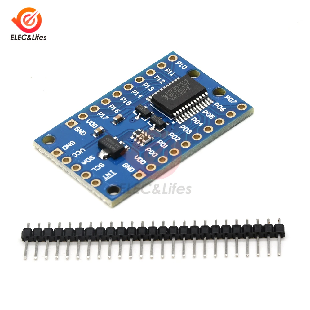 Плата расширения IIC I2C PCF8575TS IIC I2C, 2,5-5,5 В, управление связью I2C, 16 портов ввода-вывода для Arduino
Плата расширения IIC I2C PCF8575TS IIC I2C, 2,5-5,5 В, управление связью I2C, 16 портов ввода-вывода для Arduino