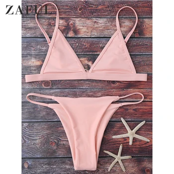 ZAFUL Bikini Swimwear Spaghetti Strap String Bikini Set Swimsuit Women Sexy Low Waisted High Cut Cami Thong Teeny Bathing Suit
ZAFUL Bikini Swimwear Spaghetti Strap String Bikini Set Swimsuit Women Sexy Low Waisted High Cut Cami Thong Teeny Bathing Suit