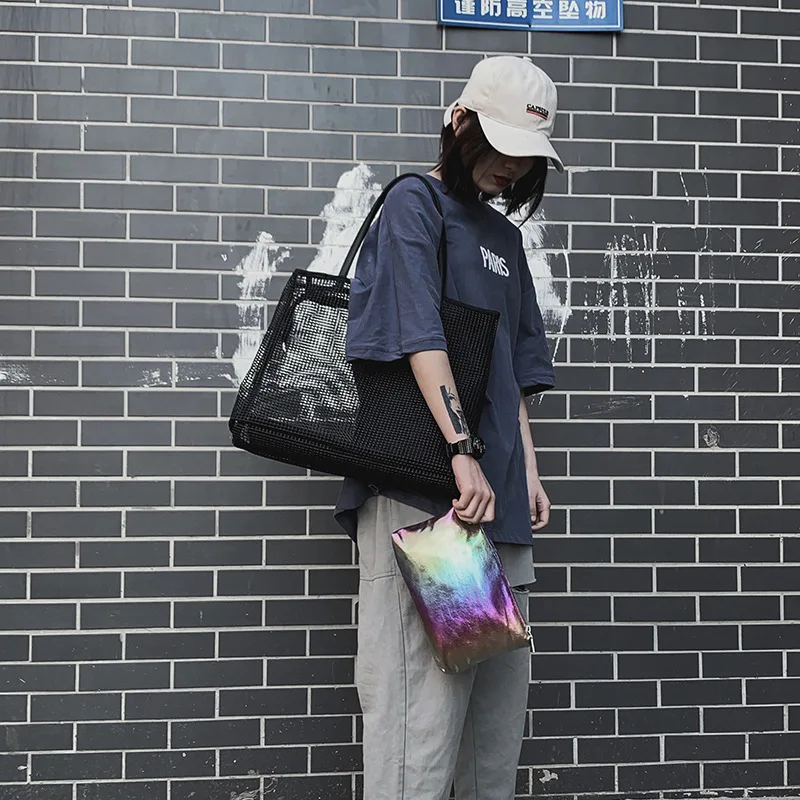 Bag Women's 2019 New Style Fashion Simple Hollow out Mesh Different Size Bags Korean-style Fashion Versatile Shoulder Bag Hand L
Bag Women's 2019 New Style Fashion Simple Hollow out Mesh Different Size Bags Korean-style Fashion Versatile Shoulder Bag Hand L