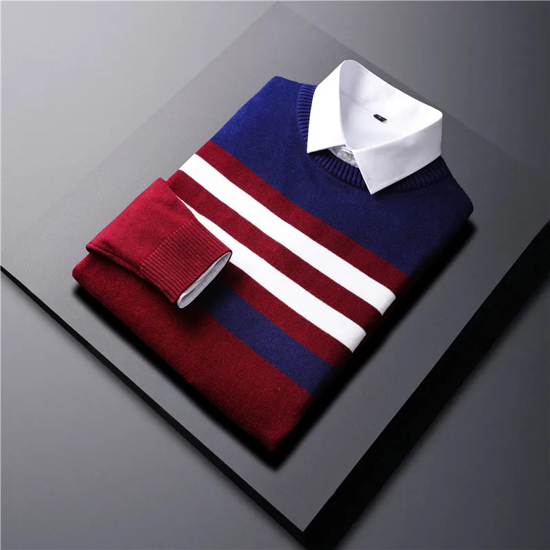New style men's autumn and winter Pullover wool slim stripe knitted sweater men's clothing brand casual
New style men's autumn and winter Pullover wool slim stripe knitted sweater men's clothing brand casual